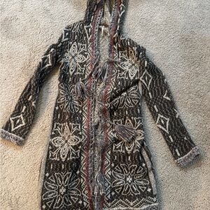 Free People boho hooded sweater coat